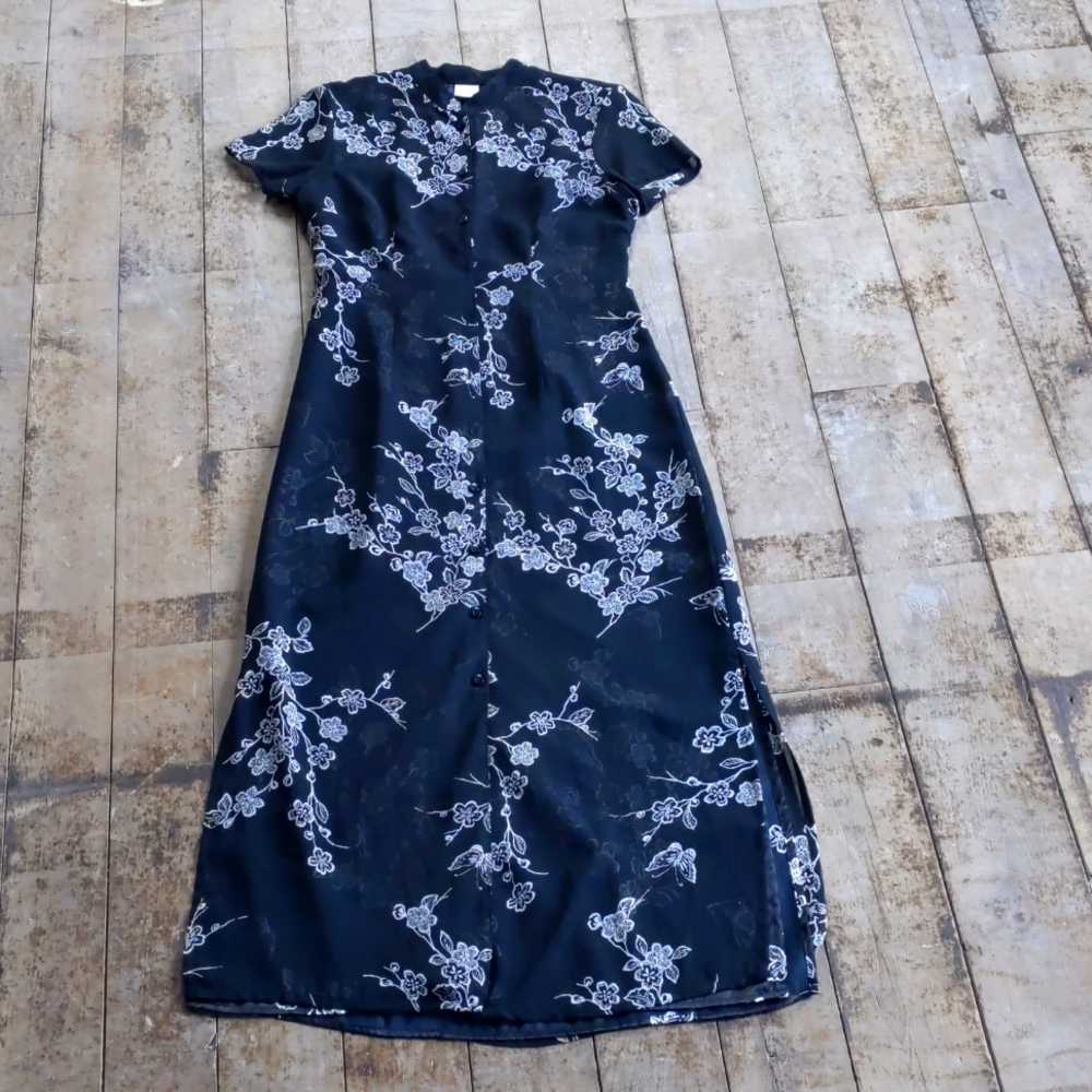 Emma James black floral Women's maxi dress